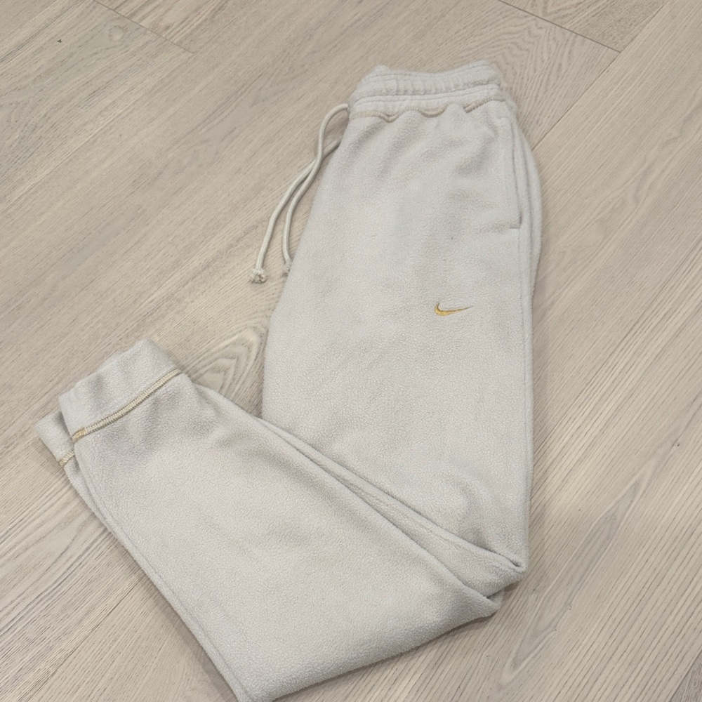 Nike Off-White Joggers with Gold Logo